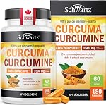 Curcumine curcuma 1500mg | Suppléments curmériques + Relief de douleur articulaire au poivre noir & Pilules anti-inflammatoires , Suppléments de Curcumine à haute puissance avec Pepper noir , Non-OGM , sans gluten , 180 Ct