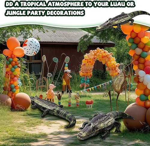 Miniatura 6 de Flotador inflable de cocodrilo de 49 pulgadas para piscina, cocodrilo flotante para piscina, juguete de cocodrilo inflable largo para adultos,