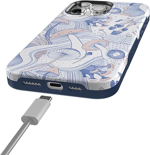 Vista 409 de Casely Funda para iPhone 15 Pro Max Jardín Secreto Flores mixtas Funda atrevida Compatible con MagSafe y botón de acción Secret Garden