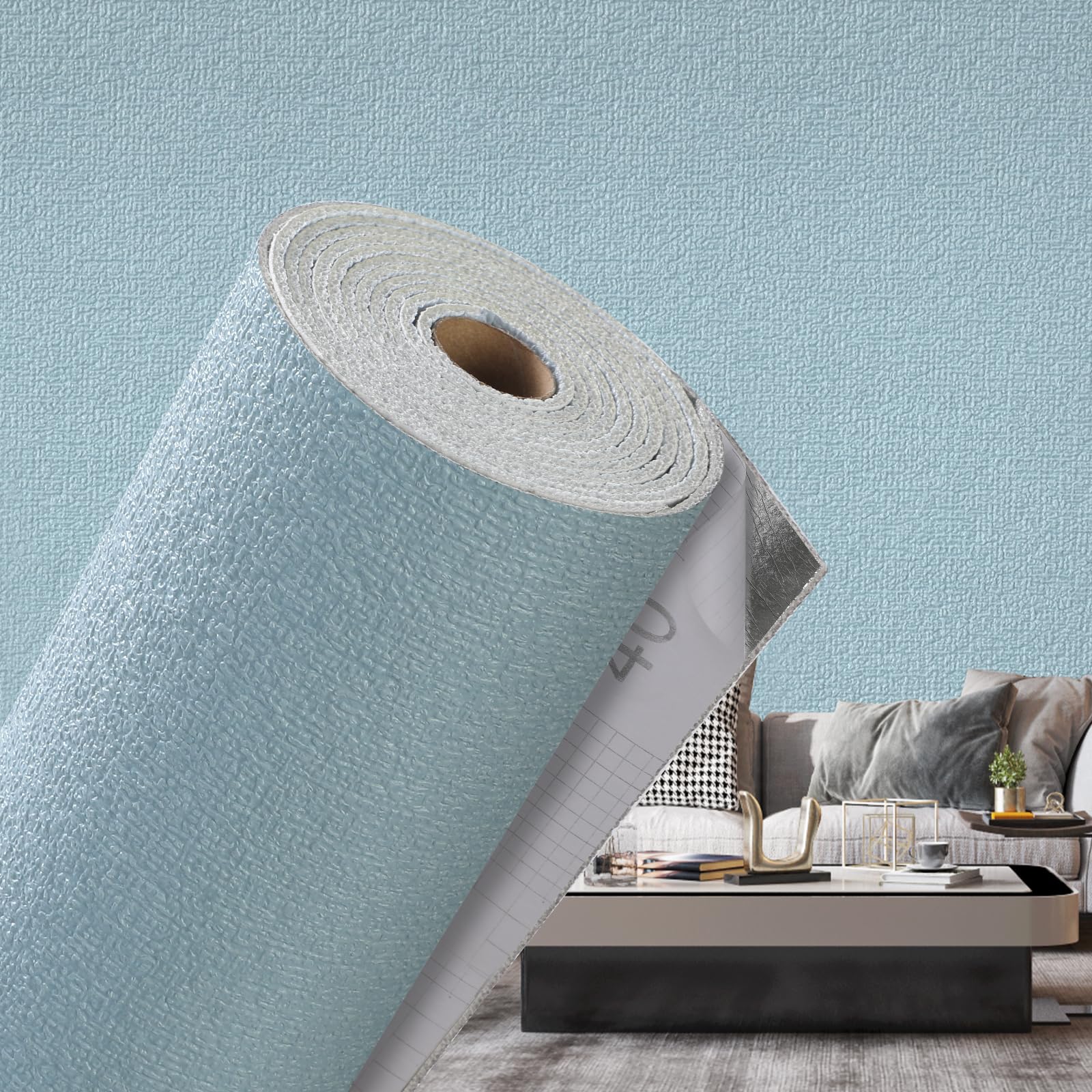Putentfun Blue Self Adhesive Wallpaper Peel and Stick Wallpaper Waterproof