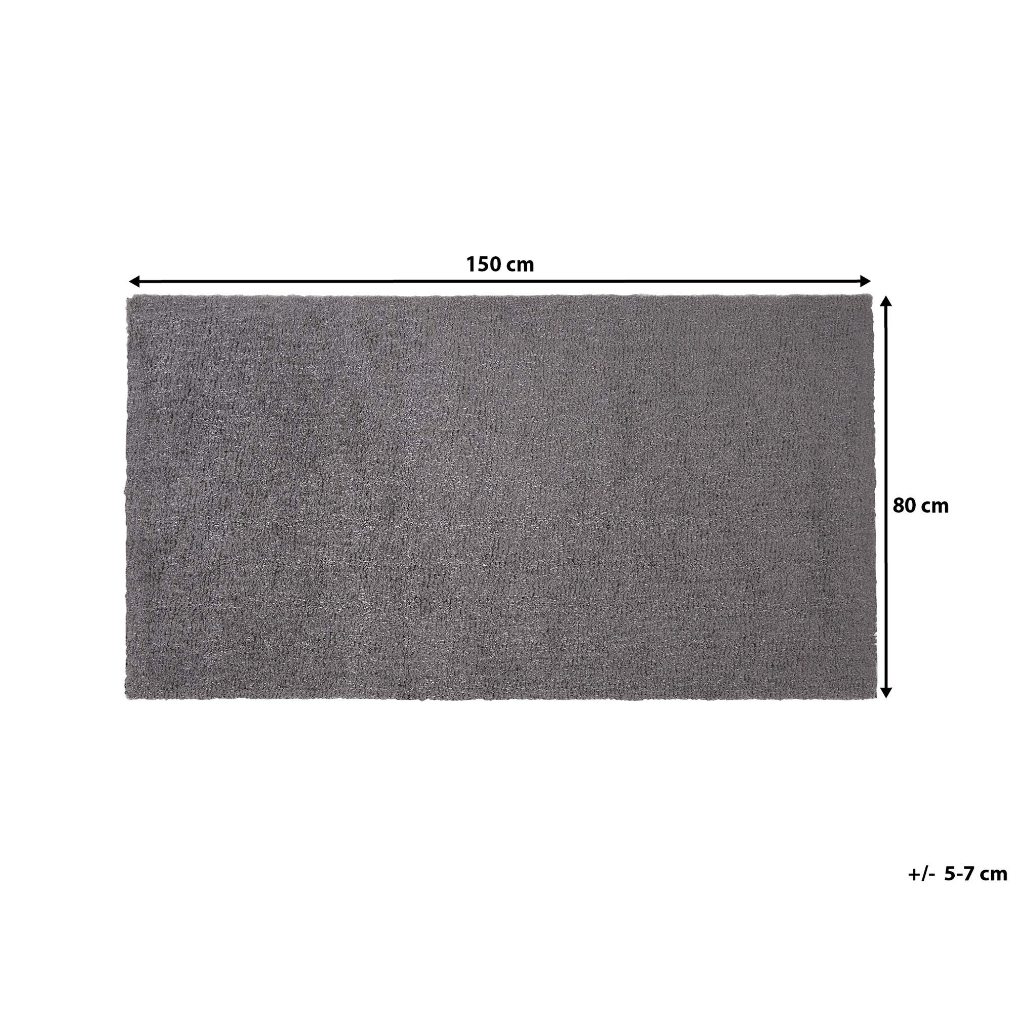 Beliani Tapis Poils Longs Shaggy Gris Foncé en Polyester et Coton Très Doux au Toucher pour Chambre ou Salon au Style Moderne 80 x 150 cm