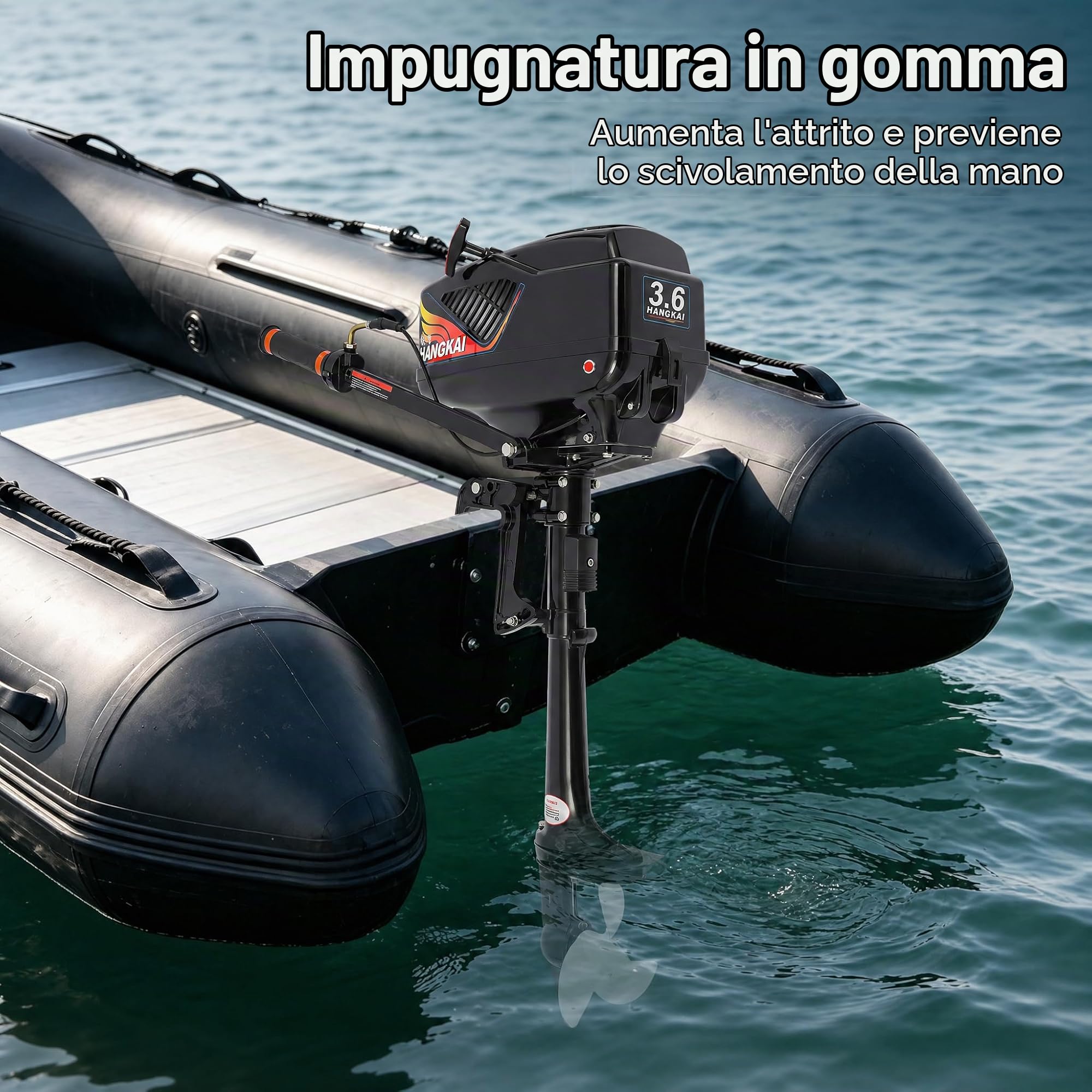 Motore fuoribordo 3.6HP 2 tempi leggero per gommoni e barche da pesca