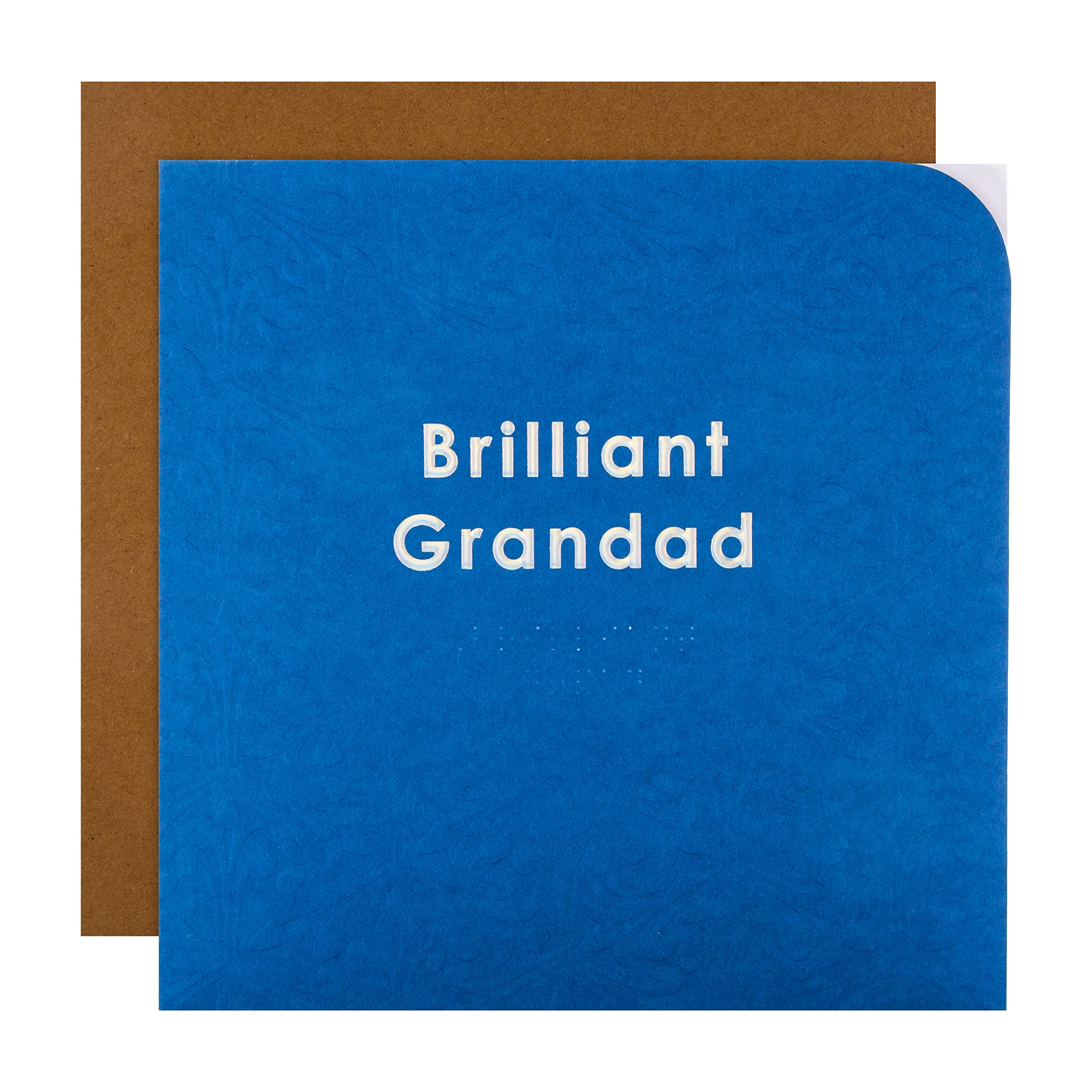 Hallmark Braille Birthday Card for Grandad - Contemporary Patterned Design