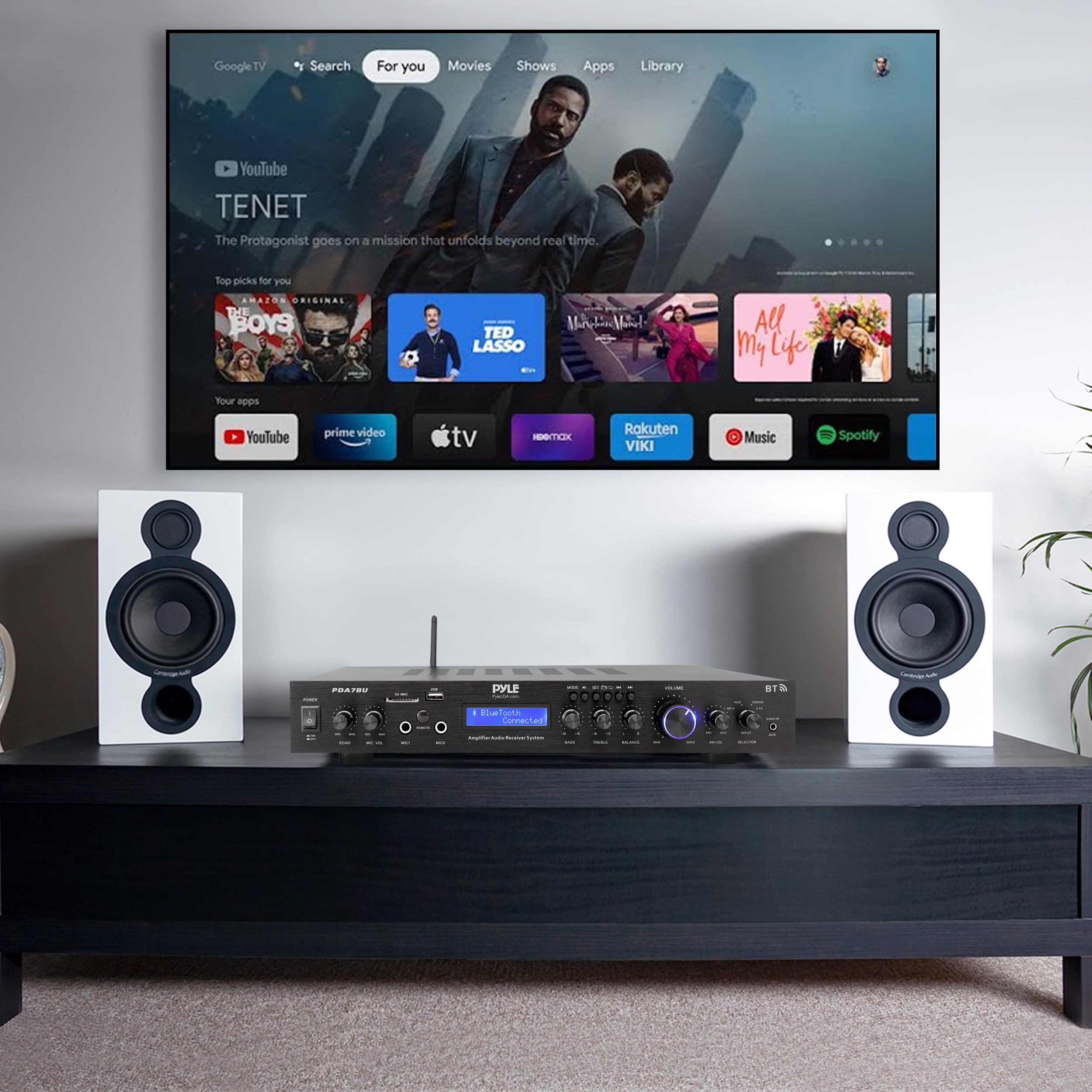 PyleUsa Home Audio Amplifier Home Theater Power Stereo Receiver, Surround Sound, PDA7BUEU, EU-Modell