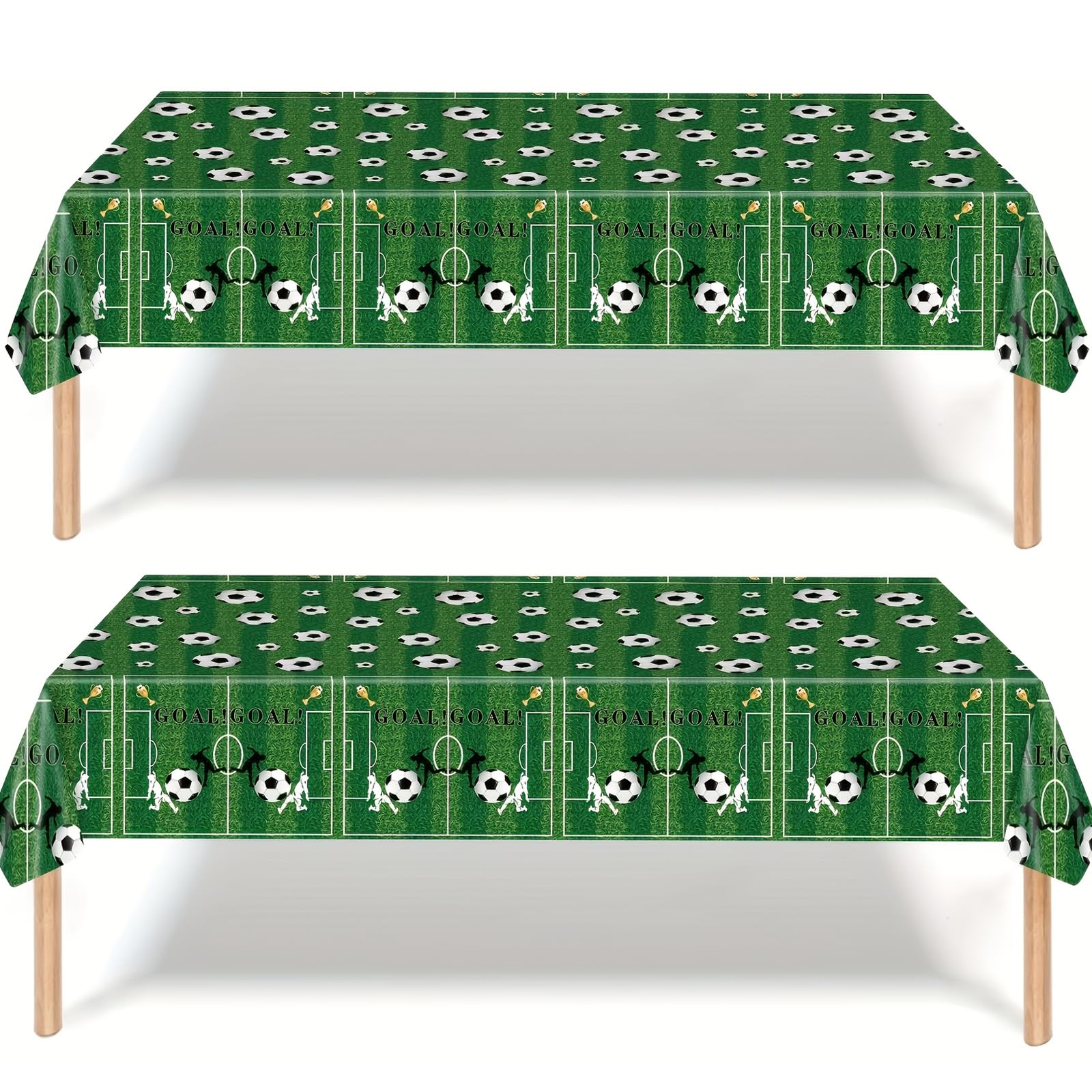 YESAH 2P World Cup Tablecloths,Green Football Pitch Party Table Cloths,137x274cm Reusable Plastic Table Covers,Table Decorations for Match Day,2026 Sports Events,BBQ,Picnic and Outdoor Parties