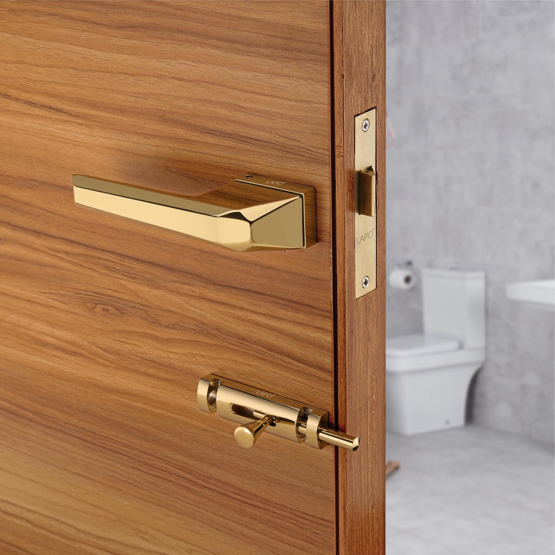 LAPO Mortise Lock - Secure Black Door Handle Set -12