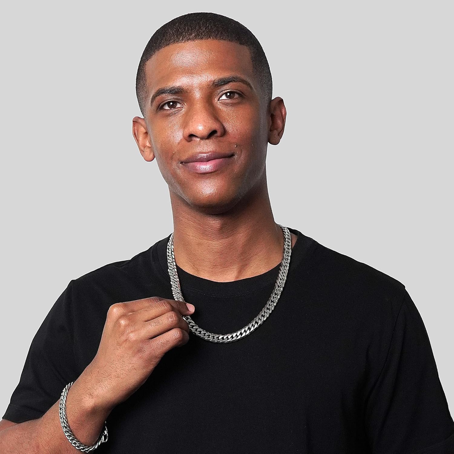 Invicta Jewelry Men's Curb Chain Stainless Steel Necklace (6mm-11.5mm) - 24" - Image 4