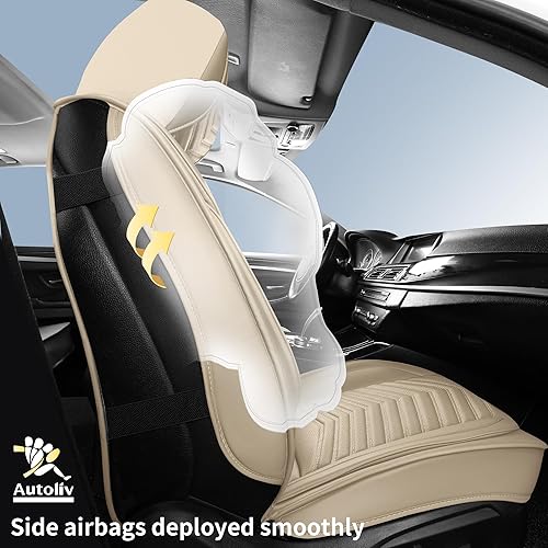 Miniatura 3 de Fundas de asiento de automóvil, transpirables e impermeables, fundas de asiento de automóvil de piel sintética para automóviles, funda universal de