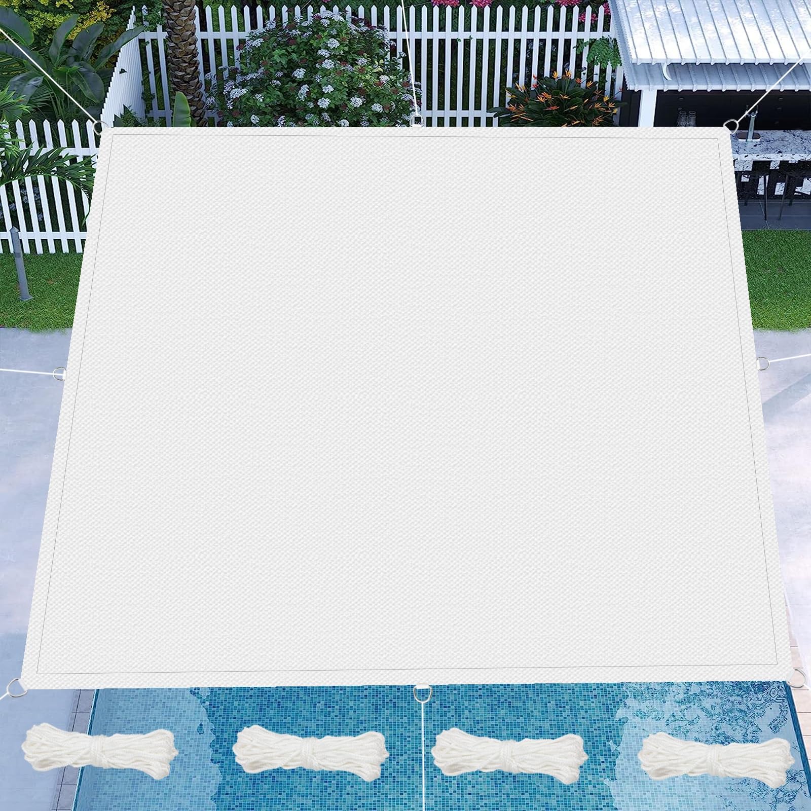 Auvent imperméable blanc 2x8m contre la chaleur pour serre et patio