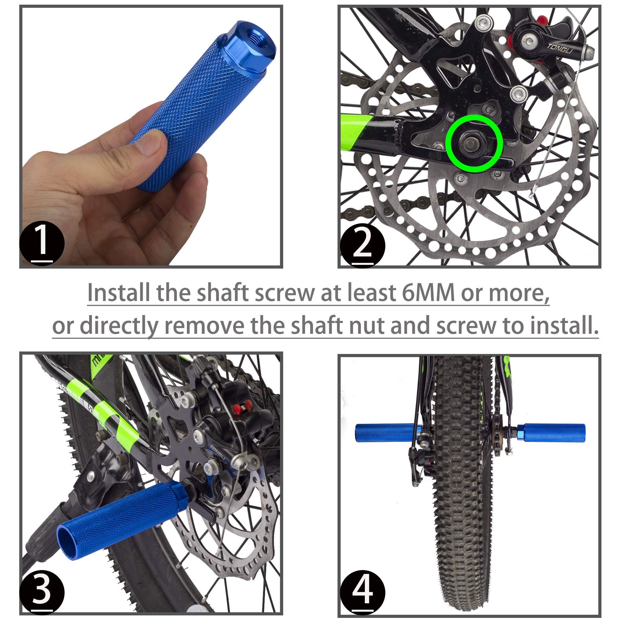 SMALL STAR Bike Pegs 2Pcs Aluminum Alloy Anti-Skid Lead Foot Bicycle Pegs 3/8 inch Axles (Pure Blue)