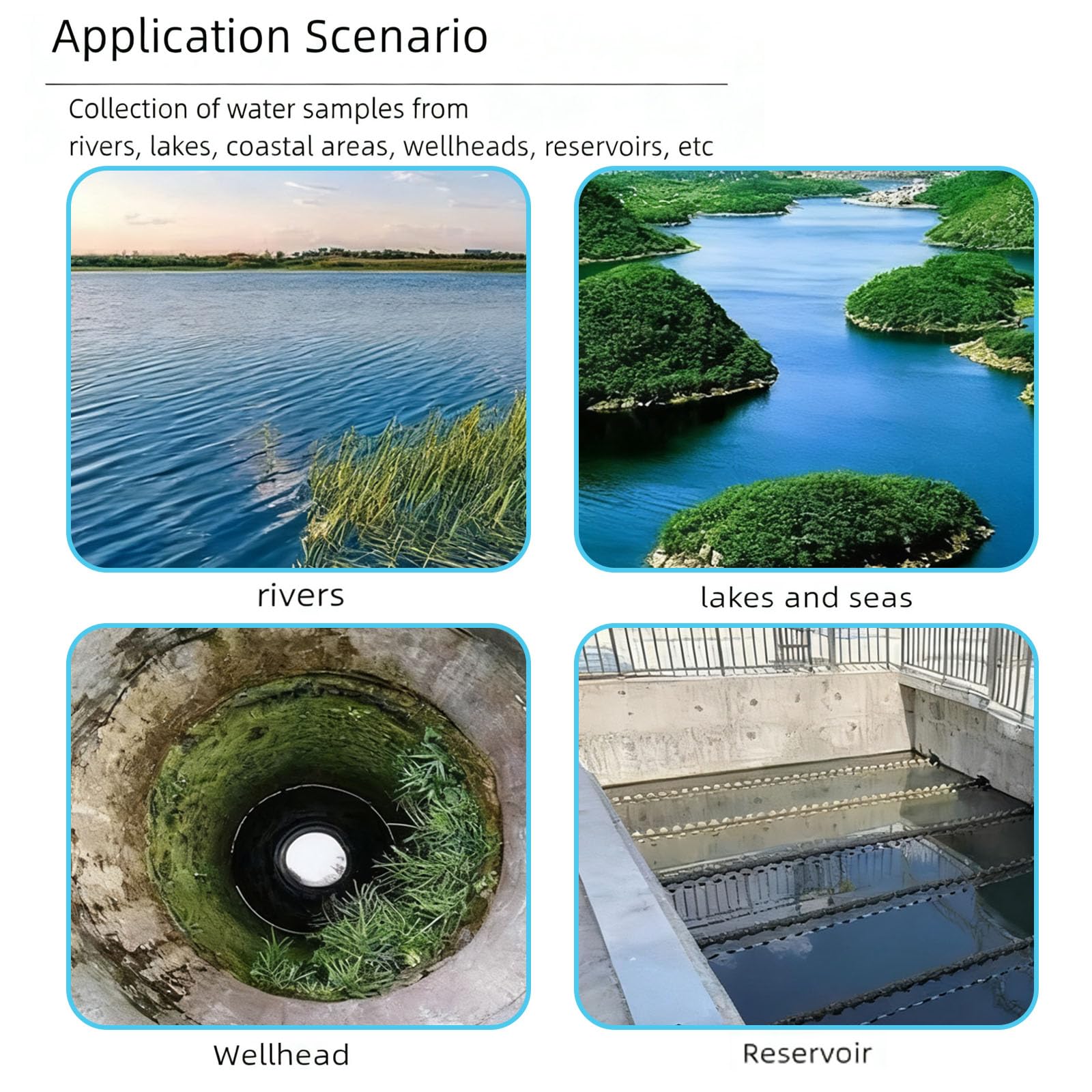 Wasserprobenehmer mit Probenahmestab aus Edelstahl und vertikaler Schaukel für einfache Qualitätsprüfung, Eimer, ausziehbar