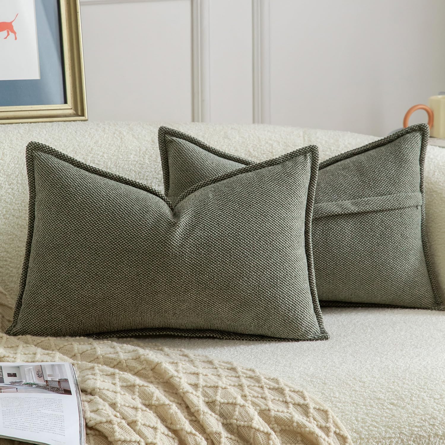 Housses de coussin d'ameublement en chenille douce style moderne