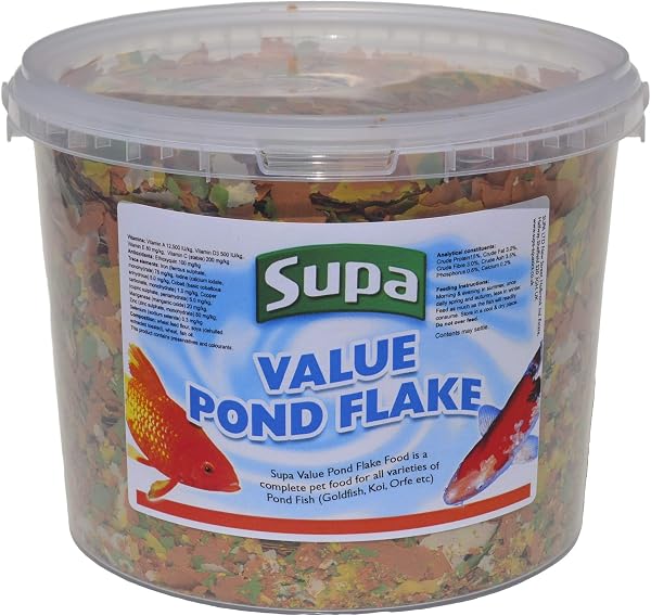 Supa Value Pond Flake Fish Food, 3 Litre Bucket | Premium Quality Goldfish, Koi & Coldwater Pond Fish Food | Provides A Nutritional Balanced Diet | Comes in a Resealable Bucket to Keep the Feed Fresh - 4