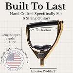 Paige Pro Retro Capo For Acoustic 6-String Guitar – Smooth Precision Adjustment | Classic Bar Design, Stainless Steel | Ultra-Thin, Buzz-Free Design | Gold Plated (Gold)