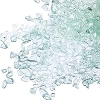 TWINKLING Aqua Crushed Glass Chips 1-3mm (200g) - High Luster Glass Gems for Resin Art, Epoxy Crafts, Nail Art, Geode Painting