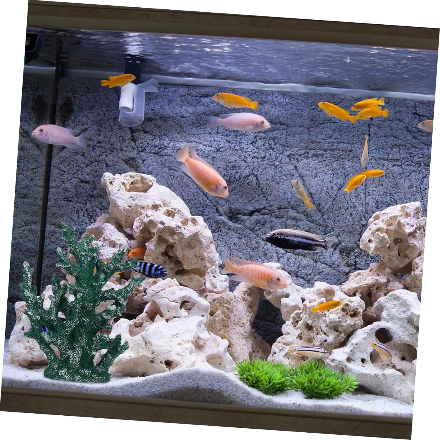 DOITOOL Simulated Coral Aquarium Decor Resin Coral Sculpture for Fish Tank Decoration Mediterranean Style for Lifelike Underwater Landscape