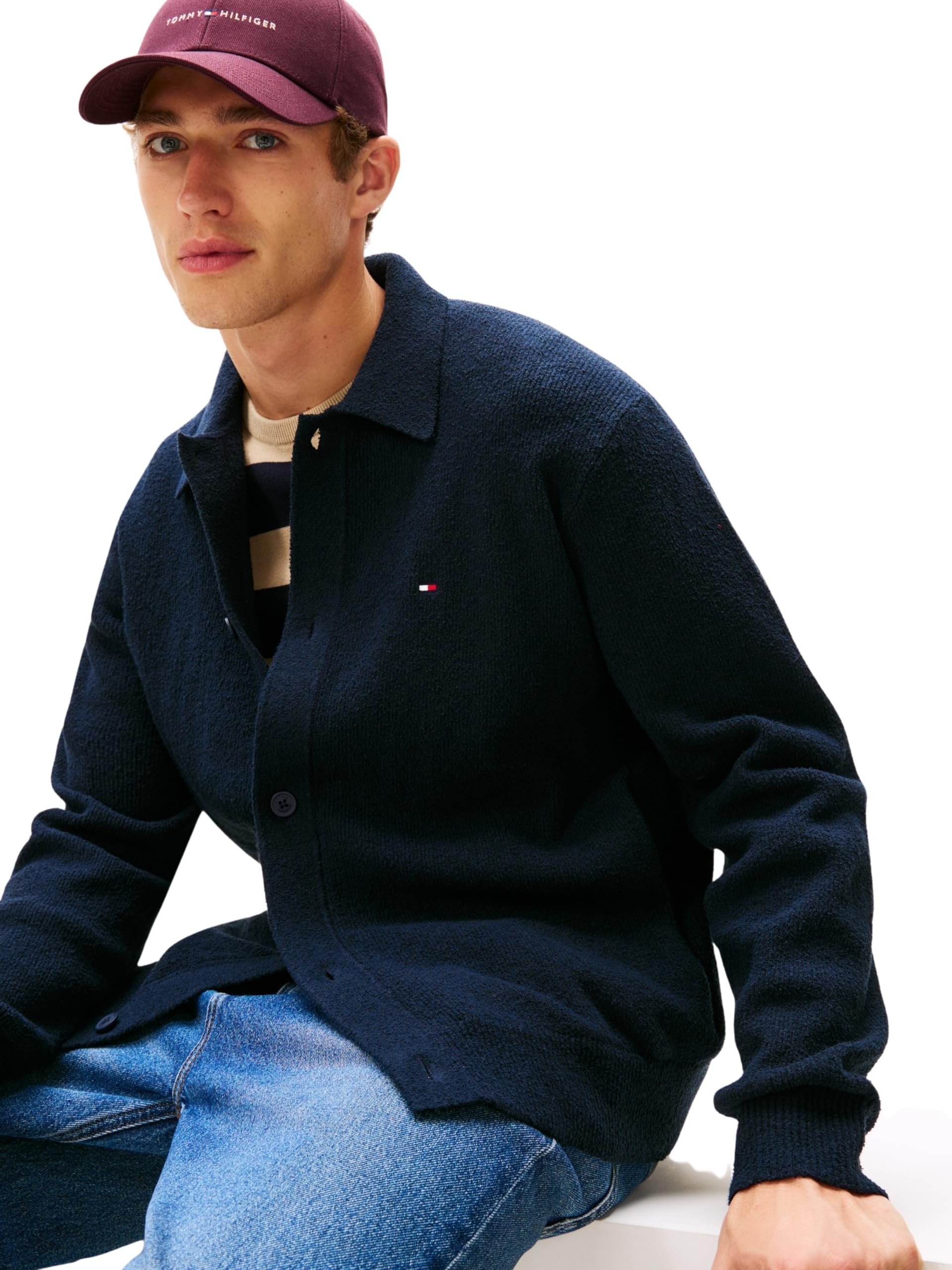 Tommy Hilfiger Suéter cárdigan Textured Polo Hombre