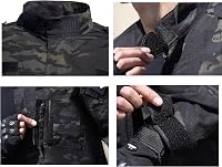WISEONUS Airsoft Taktikai Ruházat Szett - Katonai Terepszínű Egyenruha Paintball Játékhoz, Vadászathoz - Fekete Terep Mintás Kabát és Nadrág 6
