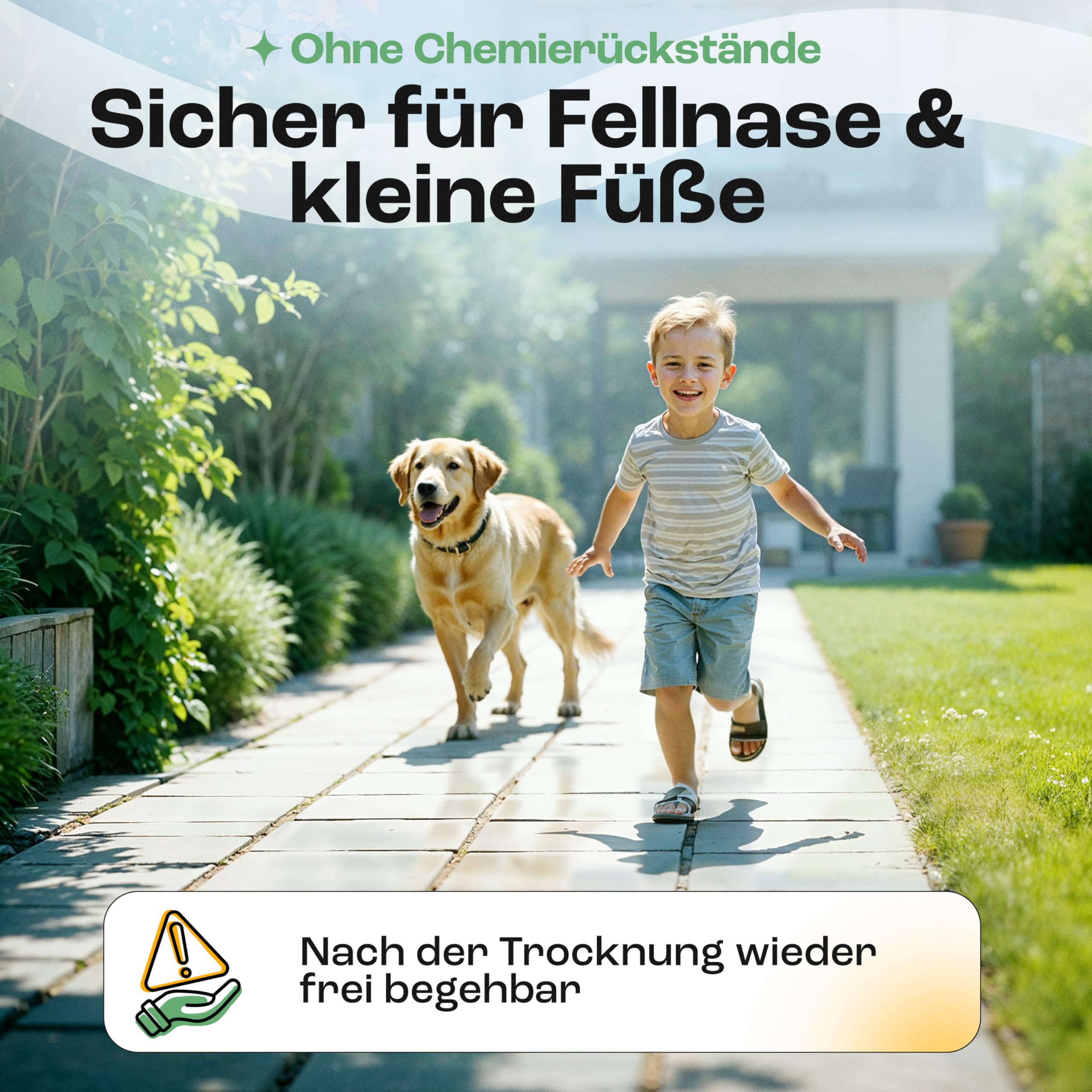 Treufix Konzentrat zur Unkrautentfernung Grundstoff Acetum (Essigsäure) 5L | Ohne Glypohosat zur Unterstützung bei Unkrautbeseitigung auf Pflastersteine, Gartenwege, Terrasse & Einfahrt - Made in DE