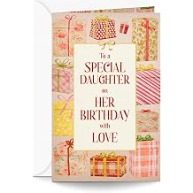 Prime Greetings Daughter Birthday Card, Made in America, Thick Card Stock with Premium Envelope Packaged in a Reusable Presentation Mailer, Eco-Friendly, 5in x 7.75in