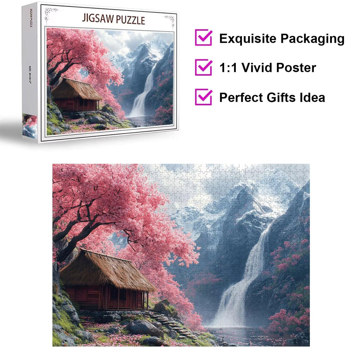Puzzle 2000 Piezas, Rompecabezas Adultos, Cerezo en Flor, n-873