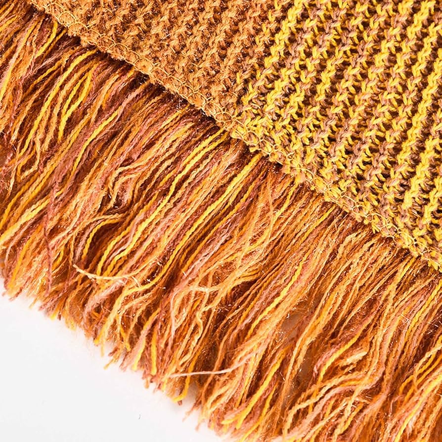 cecilietelle Round Long Poncho イエロー Amazon.com: Lady Women Knitted Poncho Tassel Shawl Winter