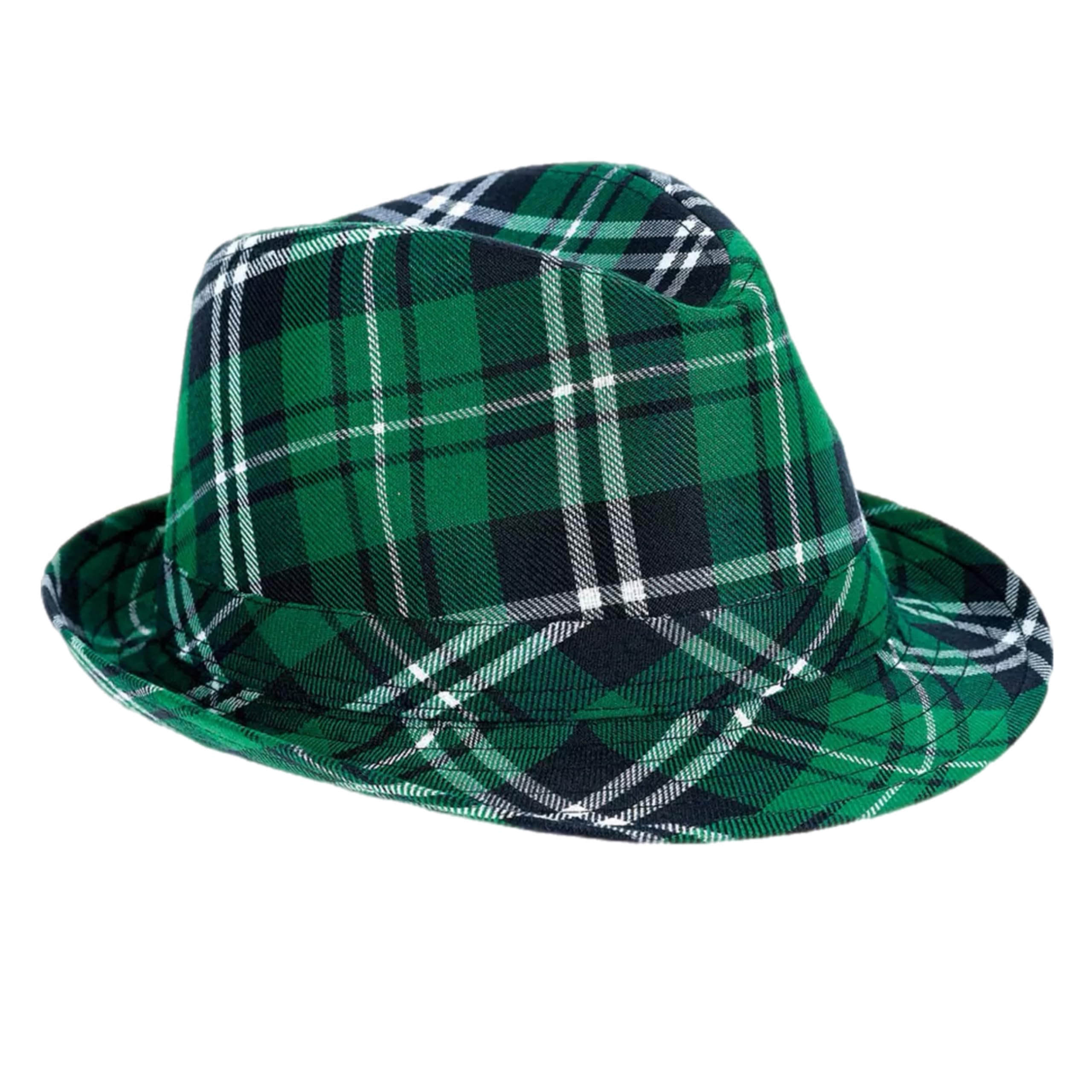 eBoutik, St Patrick’s Day Green Trilby Hat and Bow Tie Set, Irish Plaid Paddy Day Party Accessories - Image 2