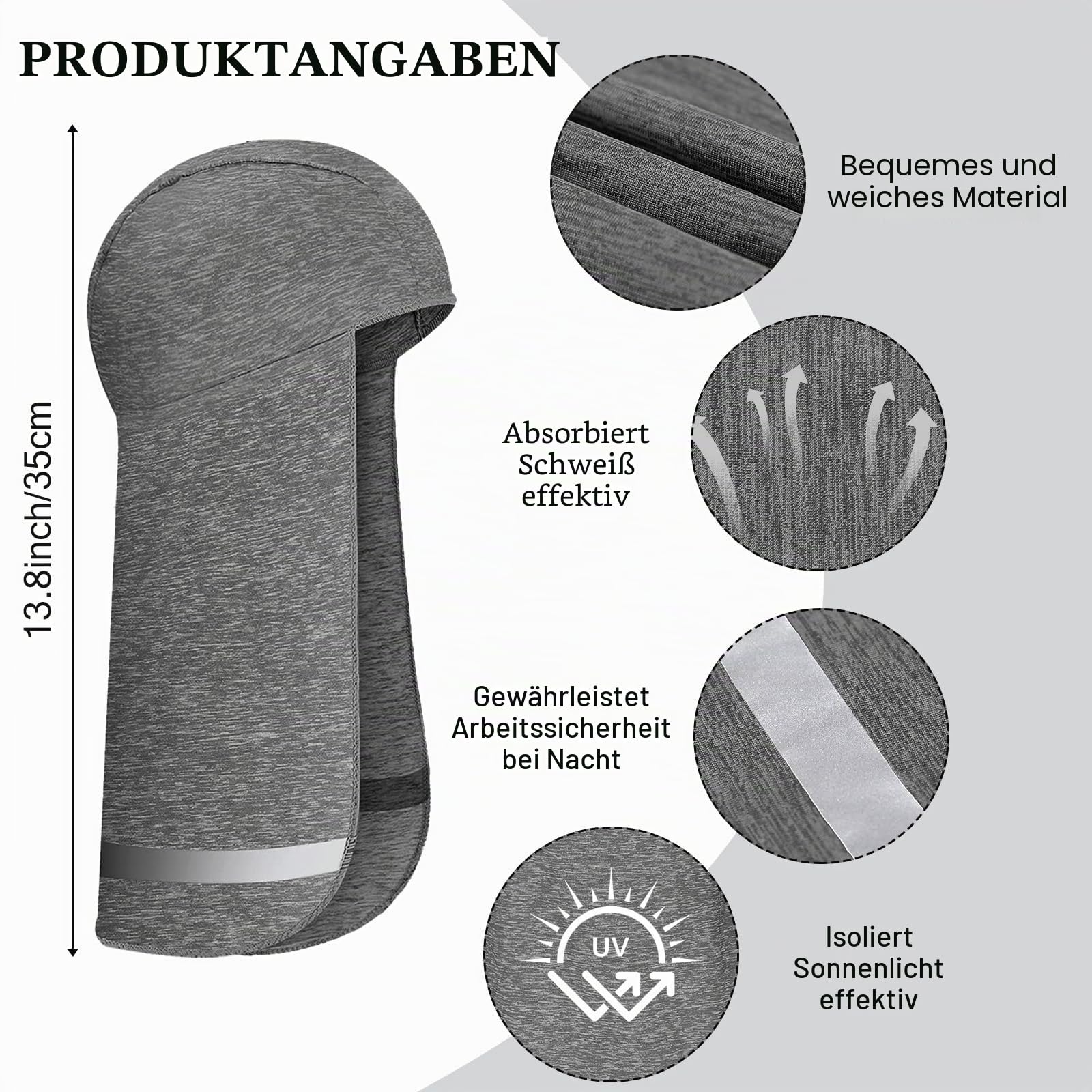3 Stück Sonnenhut mit Nackenschutz, Sommer Sonnenhut, Kopftuch für Schutzhelme, mit Reflektierenden Streifen, Atmungsaktiv Sonnenschutz, für Outdoor Arbeit Angeln und Sports
