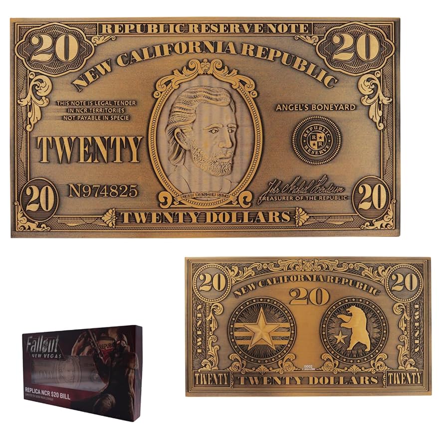 Fallout:New Vegas NCR$20紙幣 24Kゴールドプレーテッド Fallout:New Vegas NCR$20紙幣 24Kゴールドプレーテッド