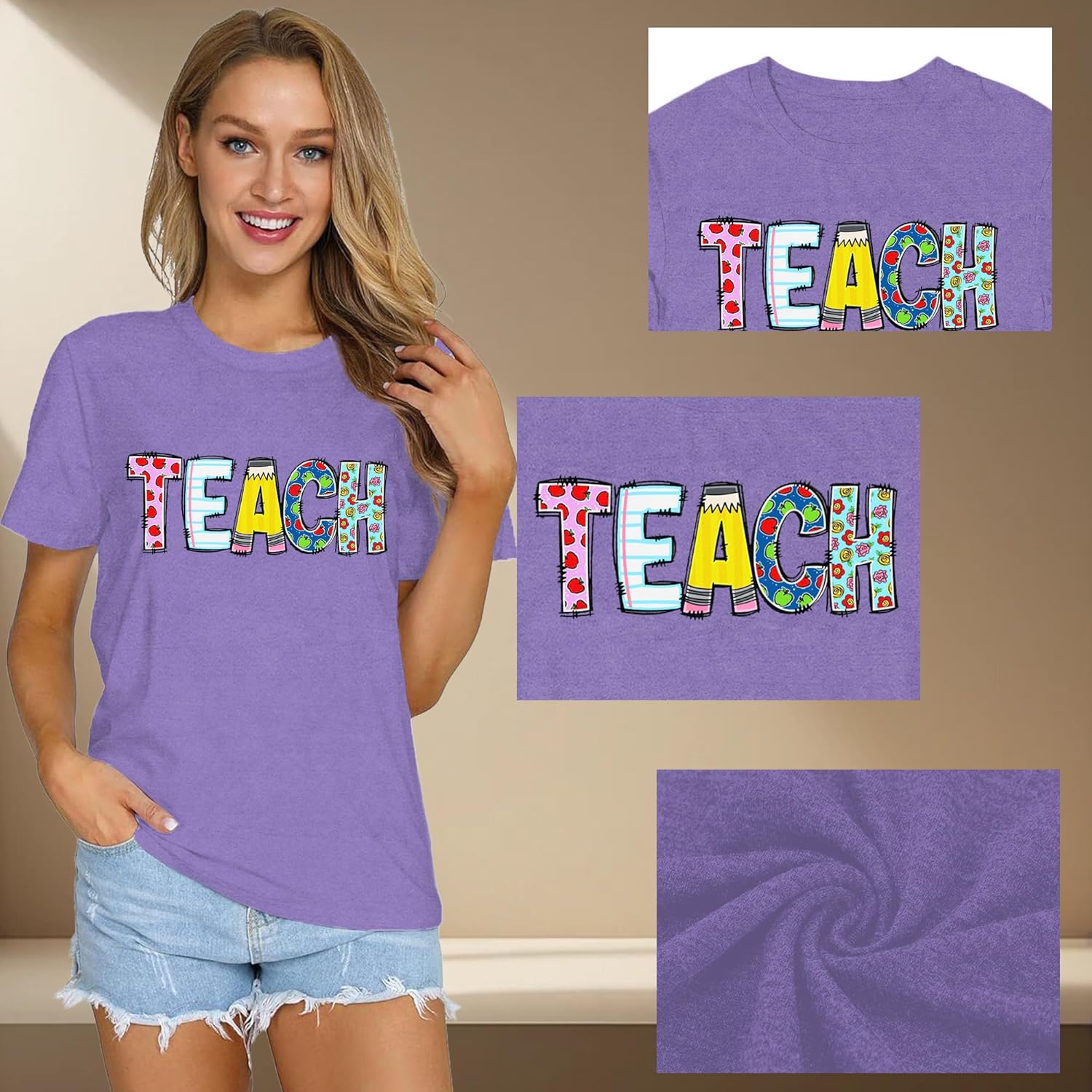 Teacher Shirts for Women Teach Teaching Tshirt Teacher Life Tee Tops - Image 6
