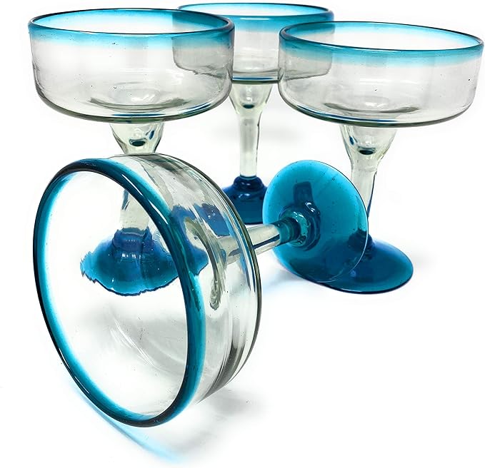 Mexican Hand Blown Glass – Set of 4 Hand Blown