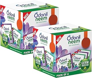 Odonil Bathroom & Toilet Air Freshener, Neem Mixed Fragrance Blocks - Jasmine, Lavender, Orchid, Rose, Long Lasting Fragrance, Lasts upto 30 days, Ger