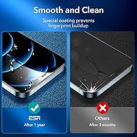 Vista 5 de ESR Paquete de 3 protectores de pantalla para iPhone 12 Pro Max, vidrio templado de dureza 9H, resistente a los arañazos con marco de fácil