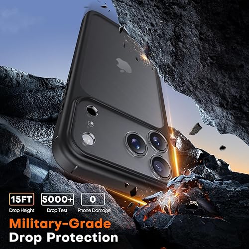 Miniatura 734 de TAURI Funda 3 en 1 para iPhone 13 Pro, [no amarilla] con 2 protectores de pantalla, funda delgada a prueba de golpes para iPhone 13 Pro, color negro