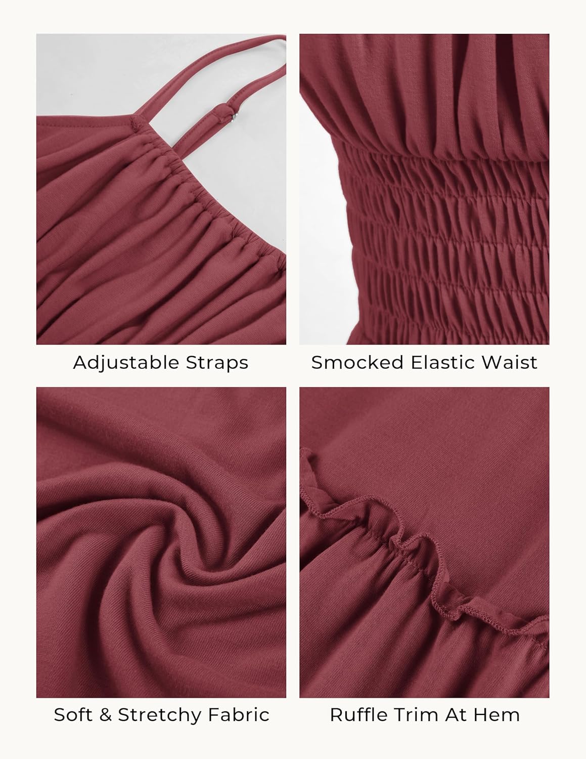 GRACE KARIN Women's Summer Maxi Dress 2026,Smocked Ruched Bust Sundress with Adjustable Straps & Pockets-Beach Vacation Dress