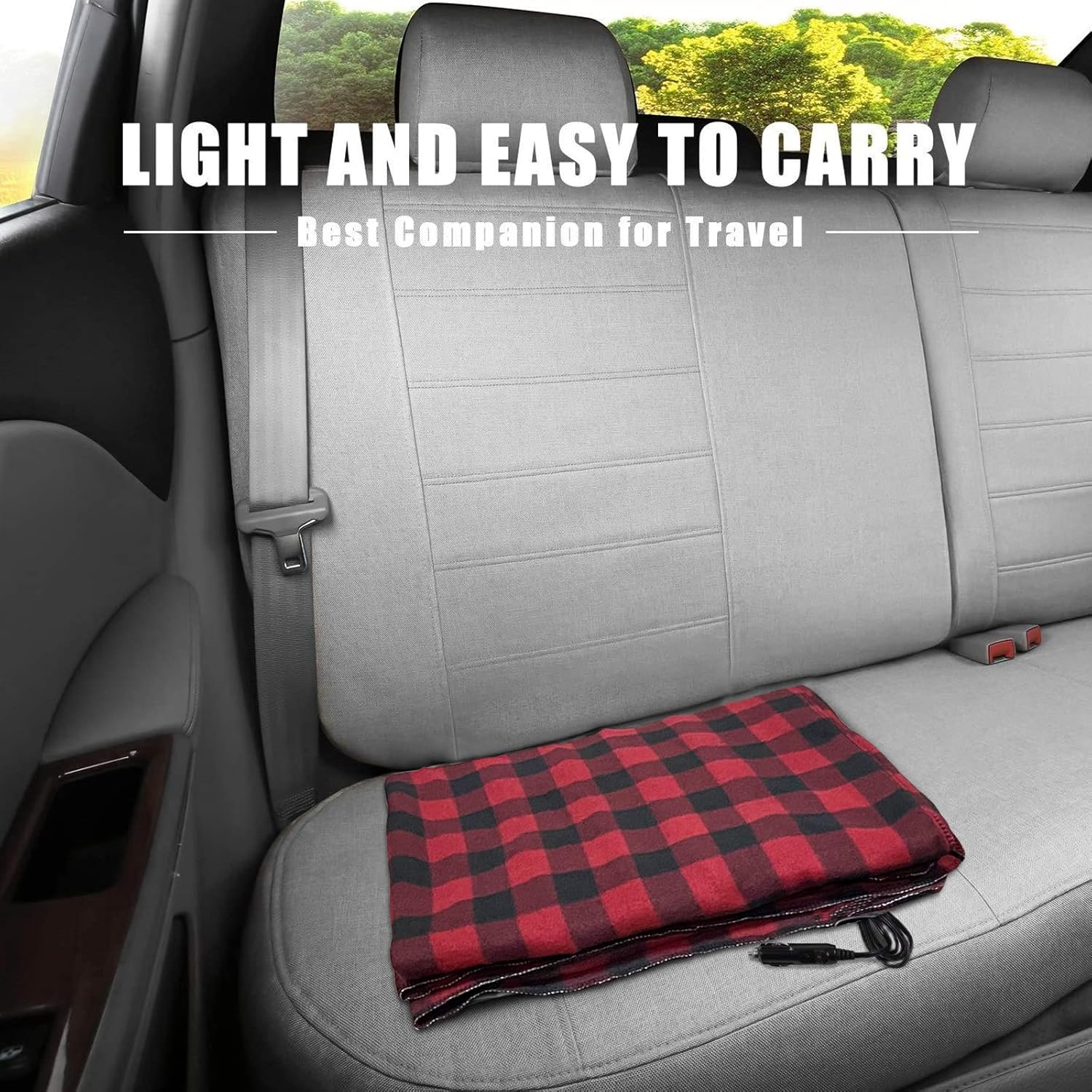 AESRAOU Electric Car Blanket 12 Volt Portable Heated Blanket Warm Travel Blanket for Cold Weather, Road Trip : Automotive