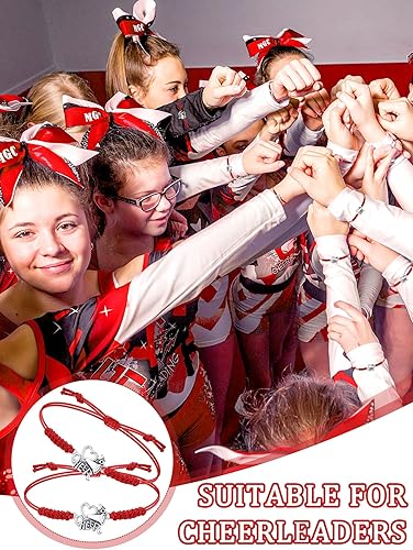 Vista 48 de Rtteri 20 pulseras de animadora para niñas, pulseras ajustables para animadoras, regalos para animadoras, accesorios de joyería a granel Naranja