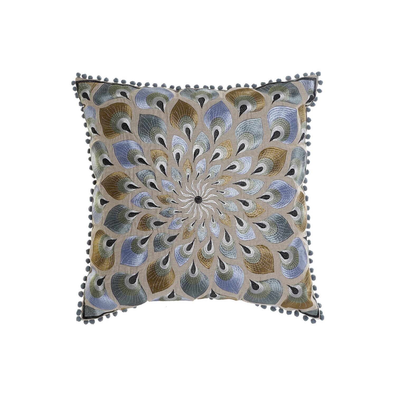 Coussin bleu coton 60x20x60 cm oreiller de dossier grand format 1200 grammes pour canapé