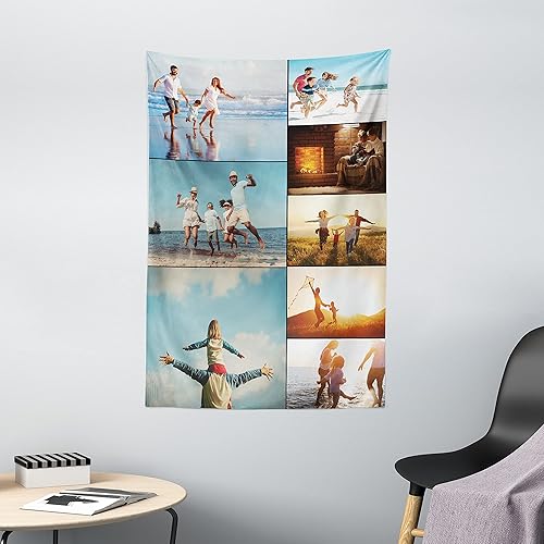 Miniatura 3 de Ambesonne Tapiz personalizado con fotos, ultra suave satén para colgar en la pared para dormitorio, sala de estar, dormitorio, pieza decorativa para