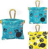 PETKNOWS 2 Pack Dog Treat Pouch - Auto Closing Training Bag with Buckle, Hands-Free Walking & Travel Essential