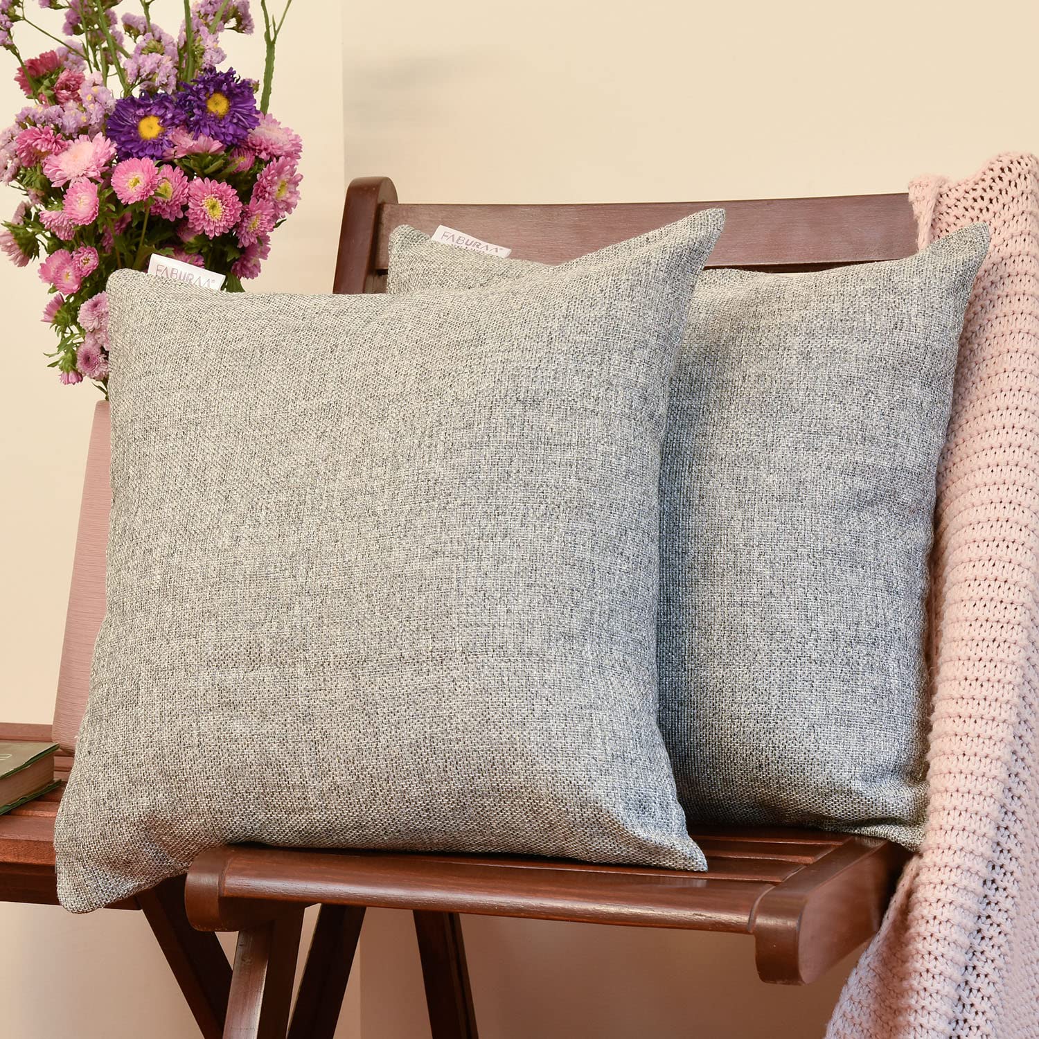 Buy Faburaa Decorative Jute Cushion Cover, Jute Throw Pillow Cover