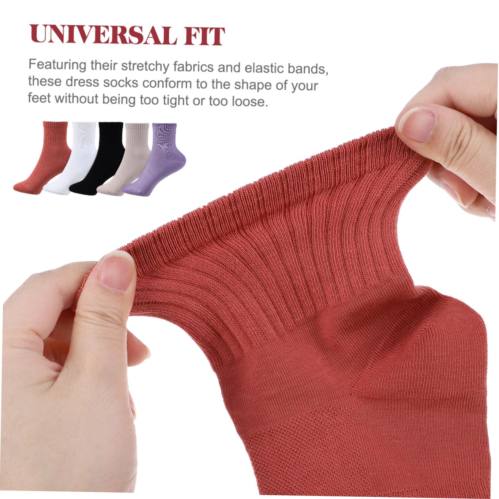 UKCOCO Calcetines de Algodón para Mujer, 10 Pares, Tubo Medio | Transpirables y Elásticos, Ajuste, para Fitness y Actividades Variadas
