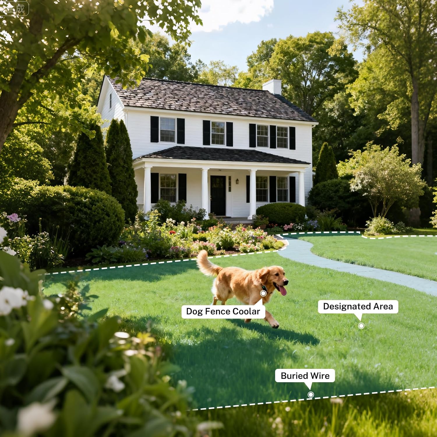 FIRMERST 16 Gauge Ultra-Thick Dog Fence Wire Direct-Burial 1000 Feet with Ground Stakes+Zip Ties