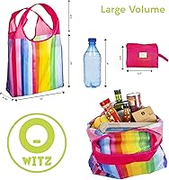 Vista 4 de O-WITZ Bolsas de comestibles reutilizables Bolsa de mano vibrante para comestibles, gimnasio, suministros de oficina, playa, juguetes y más