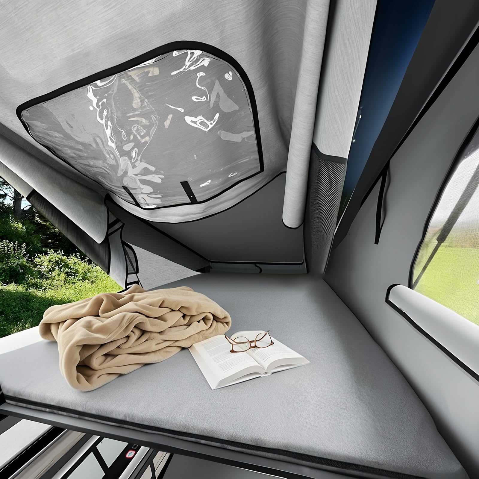Wohnmobil Dach Matratze 180x110x5cm, Wohnmobil Dachmatratze Hochelastischem Schaumstoff, VW California Matratze Dach, T5 Dachmatratze für VW T4/T5/ T6, Ford Transit,Citroën Jumpy usw.