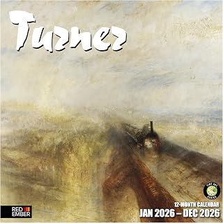 RED EMBER J.M.W. Turner 2026 Wall Calendar 12 Month | 12" x 24" Open | Thick & Sturdy Paper | Holiday Gift | English Romantic Art Calendar 2026