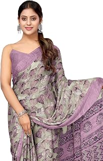 MIRCHI FASHION Women's Plain Weave Chiffon Abstract printed Saree with Blouse Piece Price In India