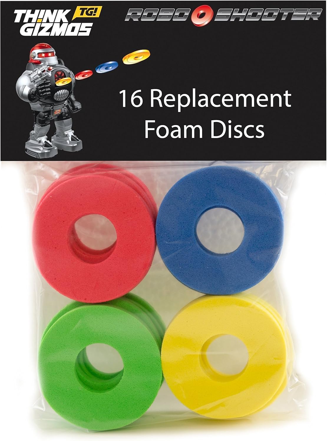 Think Gizmos - RoboShooter Remote Control Robot - Spare Foam Disks Only (Pack of 16)