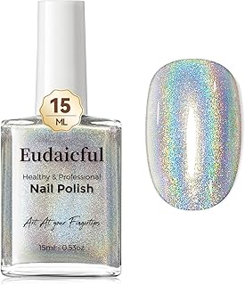 Holographic Nail Polish, Sliver Chrome Nails Polish Air Fast Dry, High Glossy Iridescent Nails Polish Oil-based Glitter Shimmer Nail Polish Beginner Home Manicure