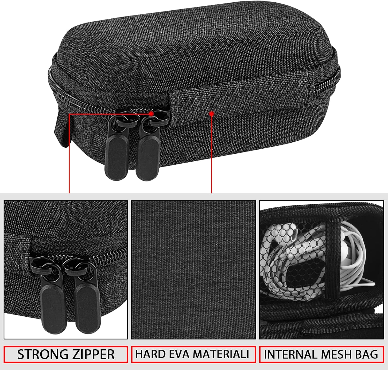 Geekria Shield Earbuds Case Compatible with Audio-Technica Earbud, Logitech Zone, Walker's Silencer - Image 3